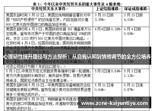 心理韧性提升路径与方法探析：从自我认知到情绪调节的全方位培养