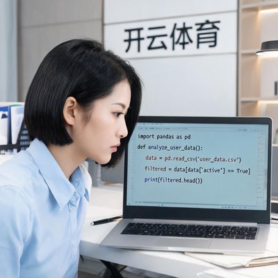 开云体育CTO王蕾，短发干练，正在看代码
