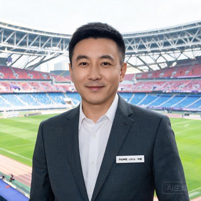 开云体育运营总监陈曦，在体育场背景前微笑